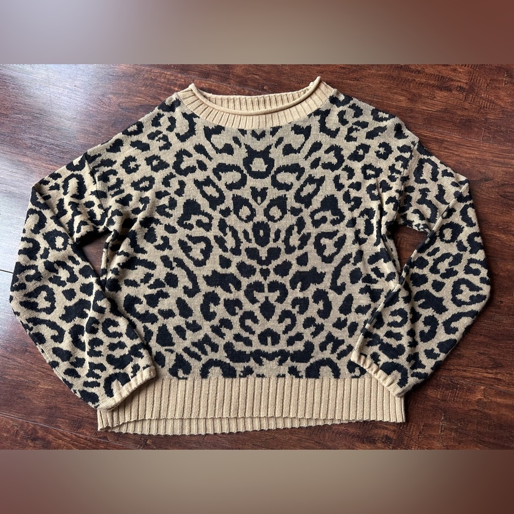 Time and Tru leopard print sweater